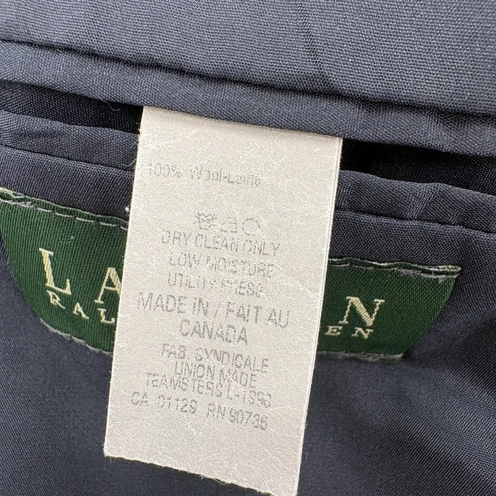 Lauren Ralph Lauren Blazer Mens 44R Blue Wool Gold Button Sport Coat Jacket